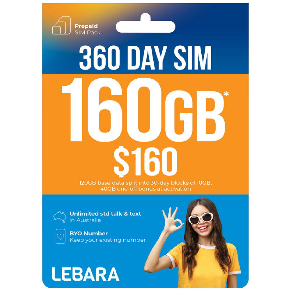 Lebara $160 Prepaid SIM