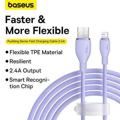 Baseus Pudding Series Fast Charging Cable USB to iP 2.4A 1.2m