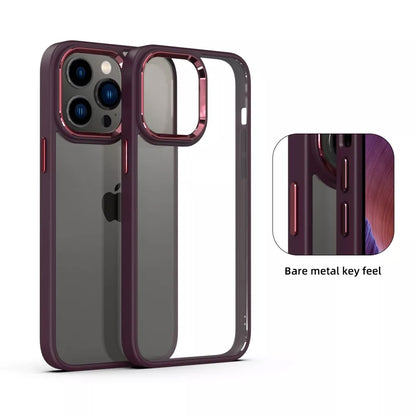 Metal Camera Lens Transparent Protection Shockproof Case for iPhone